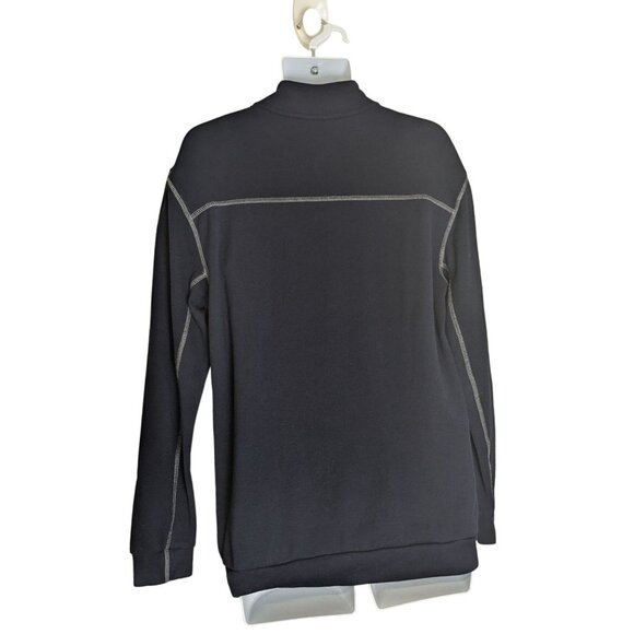 Rown Men's Navy Blue 1/4 Snap up Long Sleeve Shirt Size M - Picture 2 of 8